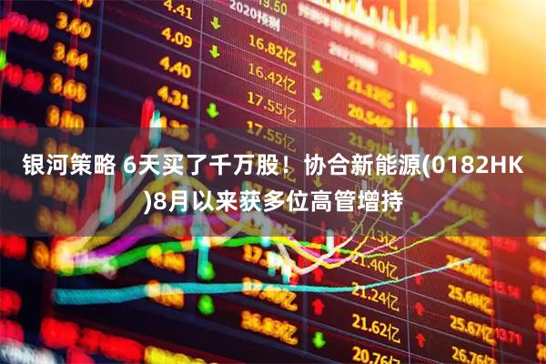 银河策略 6天买了千万股！协合新能源(0182HK)8月以来获多位高管增持