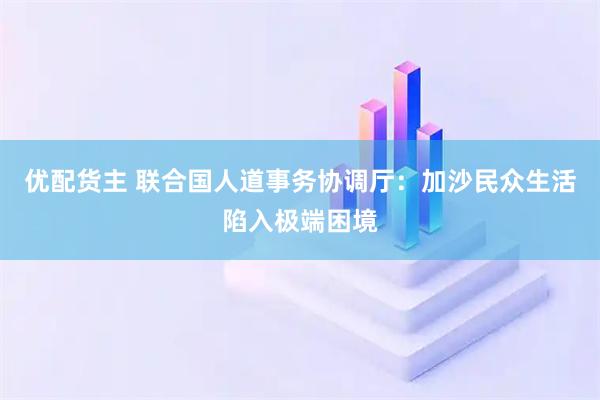 优配货主 联合国人道事务协调厅：加沙民众生活陷入极端困境