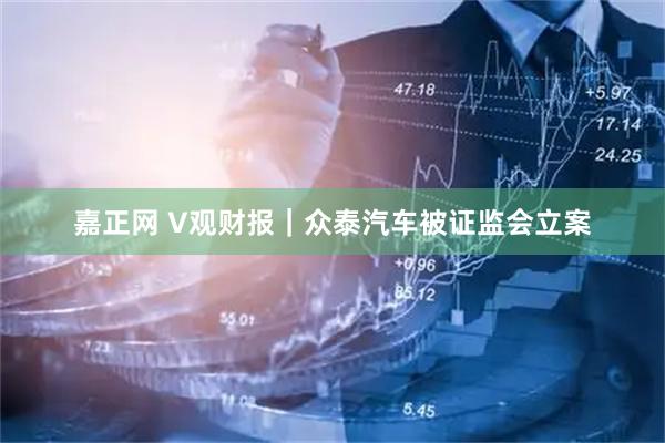 嘉正网 V观财报｜众泰汽车被证监会立案